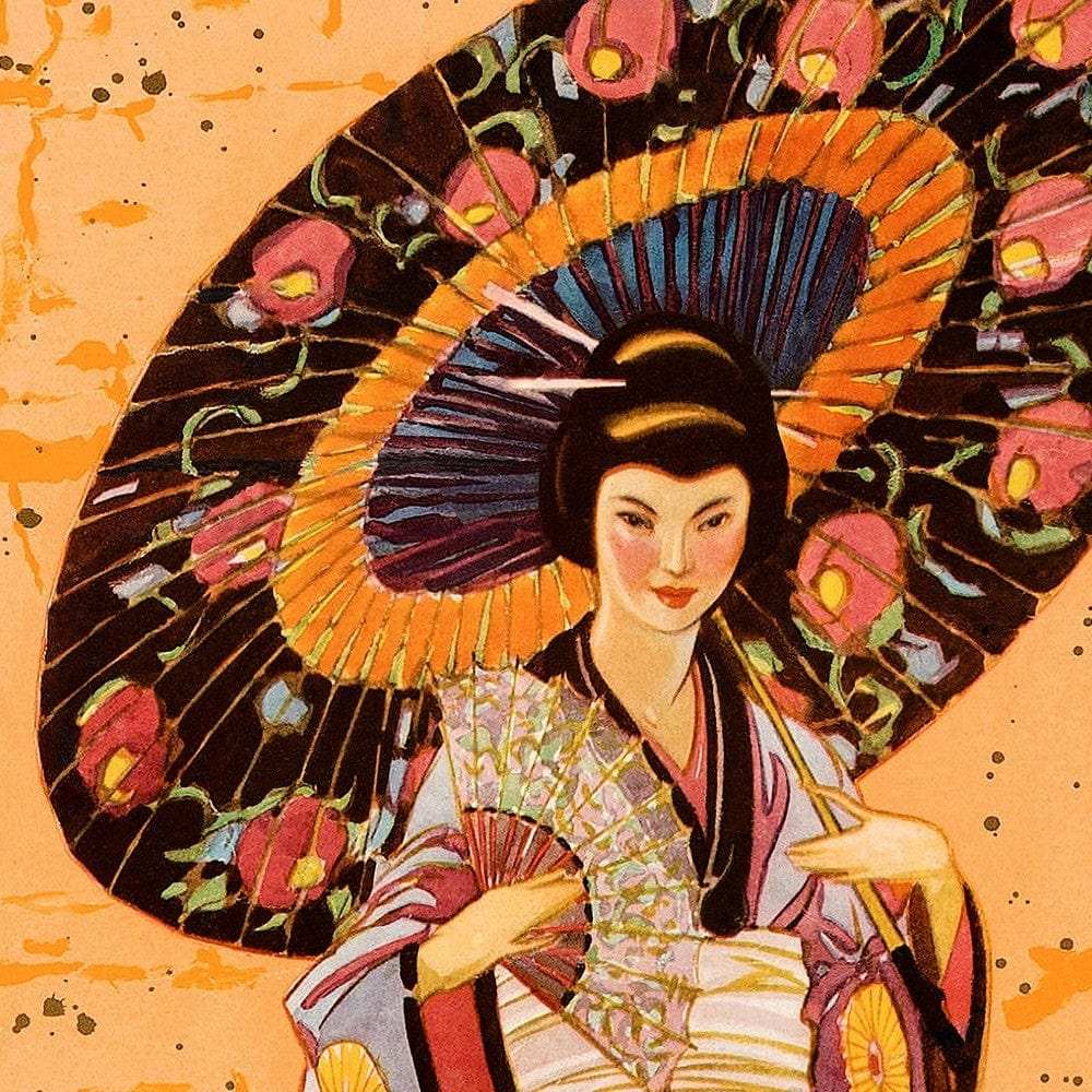 Asia Via Honolulu Vintage Travel Unframed Print Wall Art - Homeroots - Flyclothing LLC