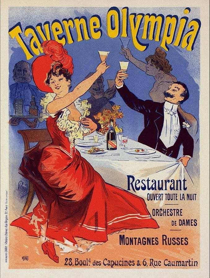Taverne Olympia French Restaraunt Unframed Print Wall Art - Homeroots - Flyclothing LLC