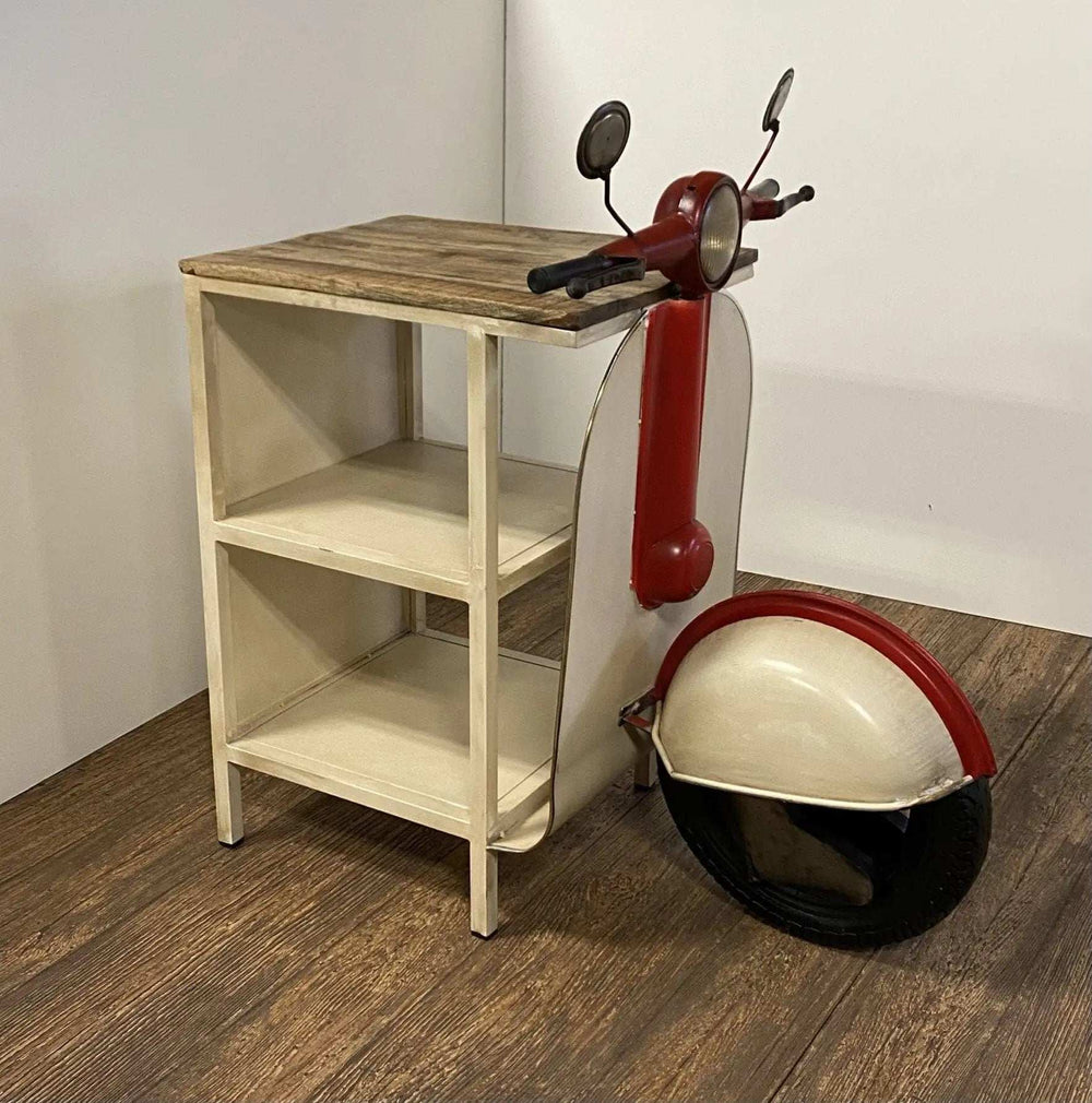 Rustic Red And Vanilla Scooter Cabinet - Homeroots - Flyclothing LLC