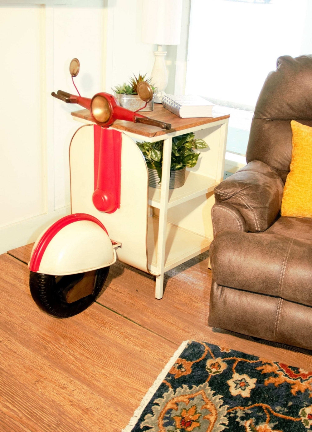 Rustic Red And Vanilla Scooter Cabinet - Homeroots - Flyclothing LLC