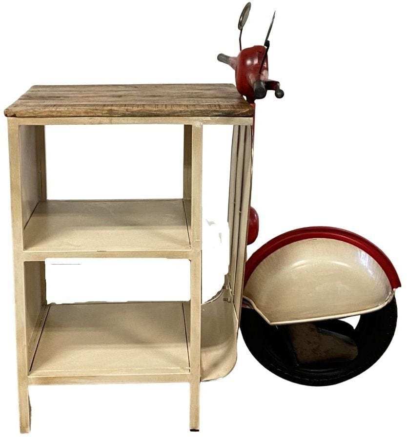 Rustic Red And Vanilla Scooter Cabinet - Homeroots - Flyclothing LLC