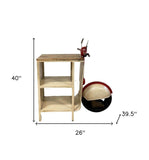 Rustic Red And Vanilla Scooter Cabinet - Homeroots - Flyclothing LLC