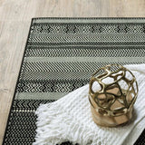 9' X 12' Black Ivory Machine Woven Geometric Indoor Area Rug - Homeroots - Flyclothing LLC