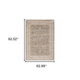 5' X 8' Beige Grey Machine Woven Oriental Indoor Arean Rug - Homeroots - Flyclothing LLC