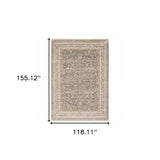 9' X 12' Beige Grey Machine Woven Oriental Indoor Arean Rug - Homeroots - Flyclothing LLC