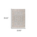 2' X 3' Blue Ivory Machine Woven Floral Oriental Indoor Area Rug - Homeroots - Flyclothing LLC