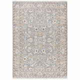 7' X 10' Blue Ivory Machine Woven Floral Oriental Indoor Area Rug - Homeroots - Flyclothing LLC
