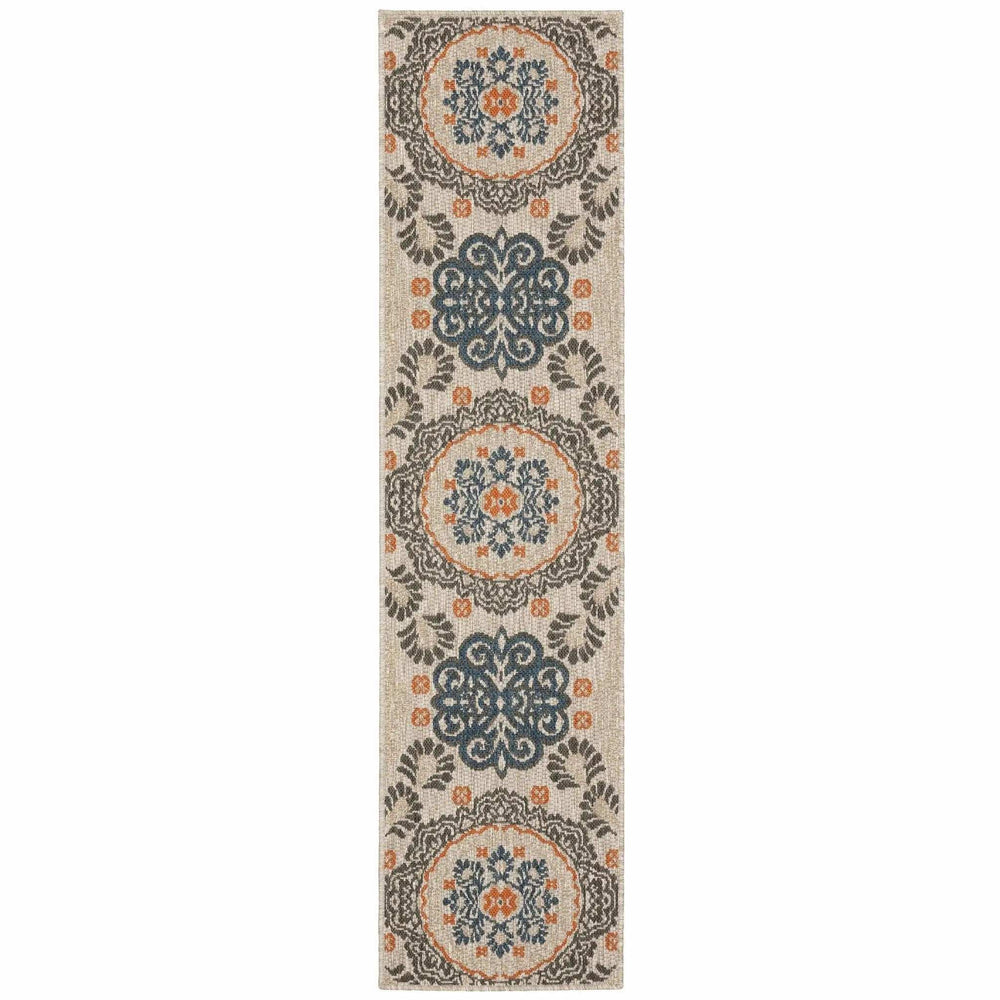 2' X 8' Blue and Gray Moroccan Indoor Outdoor Area Rug - Homeroots - Flyclothing LLC
