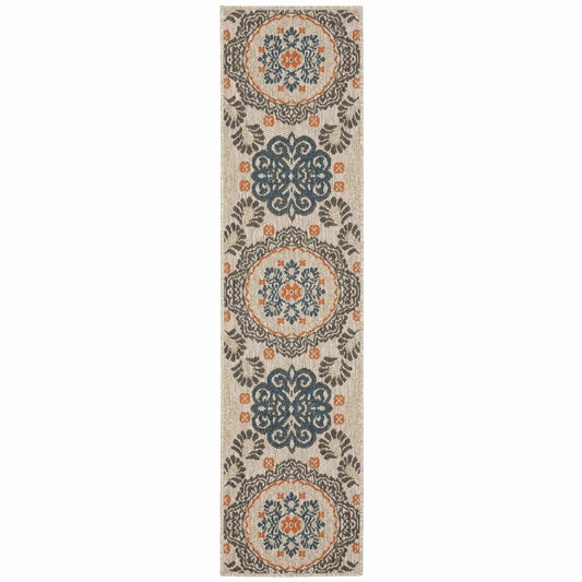 2' X 8' Blue and Gray Moroccan Indoor Outdoor Area Rug - Homeroots - Flyclothing LLC