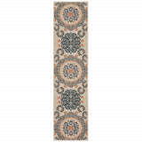 2' X 8' Blue and Gray Moroccan Indoor Outdoor Area Rug - Homeroots - Flyclothing LLC