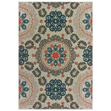 10' X 13' Blue and Gray Damask Indoor Outdoor Area Rug - Homeroots - Flyclothing LLC
