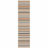 2' X 8' Blue and Gray Striped Indoor Outdoor Area Rug - Homeroots - Flyclothing LLC
