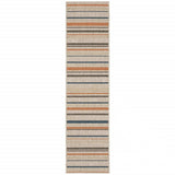 2' X 8' Blue and Gray Striped Indoor Outdoor Area Rug - Homeroots - Flyclothing LLC