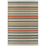 8' X 10' Blue and Gray Striped Indoor Outdoor Area Rug - Homeroots - Flyclothing LLC