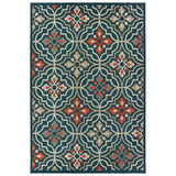 10' X 13' Blue and Orange Moroccan Indoor Outdoor Area Rug - Homeroots - Flyclothing LLC