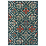 10' X 13' Blue and Orange Moroccan Indoor Outdoor Area Rug - Homeroots - Flyclothing LLC