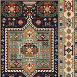 2' X 3' Blue Ivory Machine Woven Medallion Indoor Area Rug - Homeroots - Flyclothing LLC
