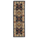 12' Blue Ivory Machine Woven Medallion Indoor Runner Rug - Homeroots - Flyclothing LLC