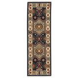 12' Blue Ivory Machine Woven Medallion Indoor Runner Rug - Homeroots - Flyclothing LLC