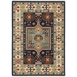 3' X 5' Blue Ivory Machine Woven Medallion Indoor Area Rug - Homeroots - Flyclothing LLC