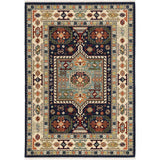 6' X 9' Blue Ivory Machine Woven Medallion Indoor Area Rug - Homeroots - Flyclothing LLC