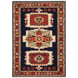 2' X 3' Blue Red Machine Woven Medallions Indoor Area Rug - Homeroots - Flyclothing LLC
