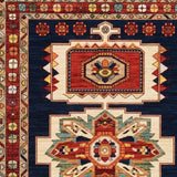 2' X 3' Blue Red Machine Woven Medallions Indoor Area Rug - Homeroots - Flyclothing LLC