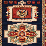 3' X 5' Blue Red Machine Woven Medallions Indoor Area Rug - Homeroots - Flyclothing LLC
