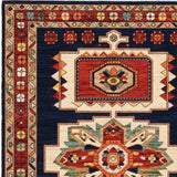 7' X 10' Blue Red Machine Woven Medallions Indoor Area Rug - Homeroots - Flyclothing LLC