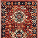 9' X 12' Red Blue Machine Woven Oriental Indoor Area Rug - Homeroots - Flyclothing LLC