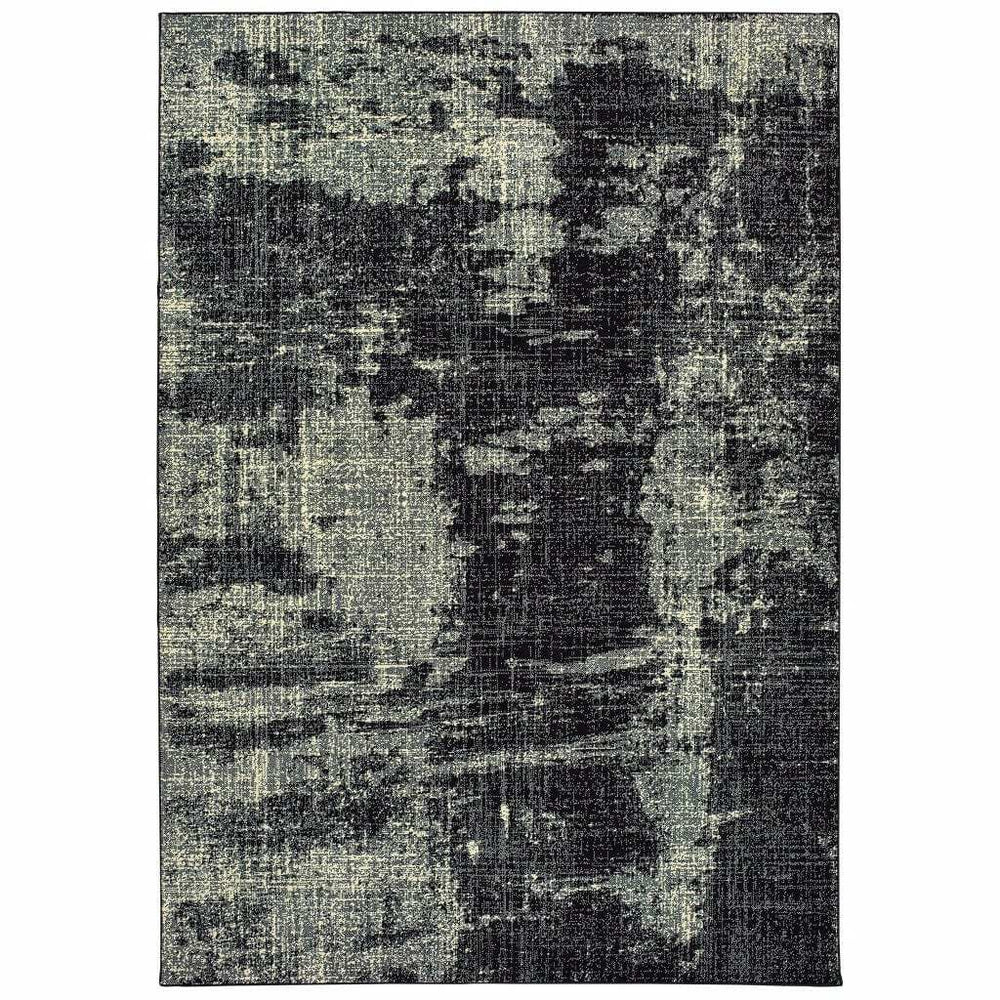 9' X 12' Black Ivory Machine Woven Abstract Indoor Area Rug - Homeroots - Flyclothing LLC