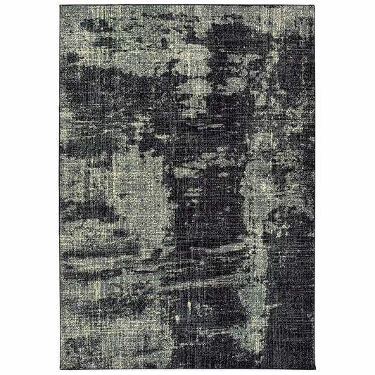 9' X 12' Black Ivory Machine Woven Abstract Indoor Area Rug - Homeroots - Flyclothing LLC