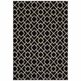 9' X 12' Black Ivory Machine Woven Geometric Diamonds Indoor Area Rug - Homeroots - Flyclothing LLC