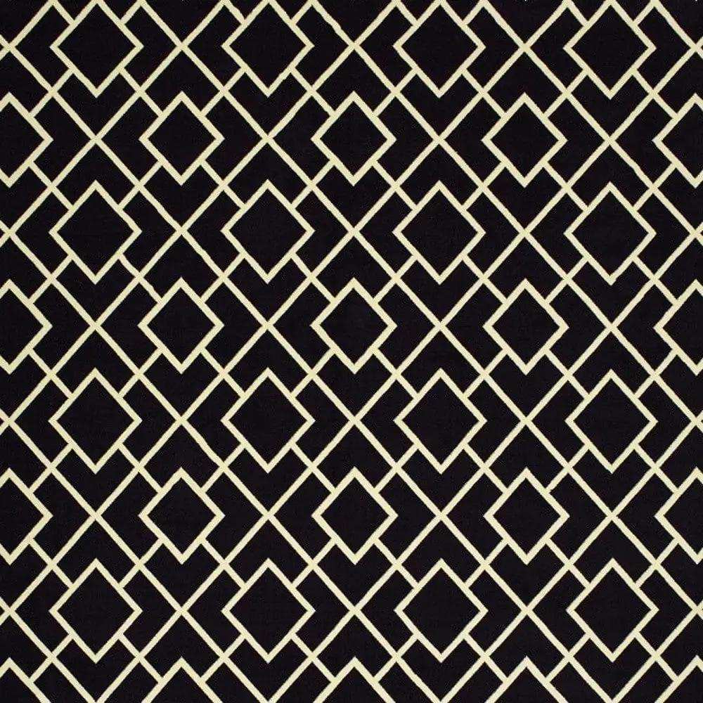 9' X 12' Black Ivory Machine Woven Geometric Diamonds Indoor Area Rug - Homeroots - Flyclothing LLC