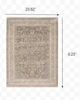 2' X 3' Beige Grey Machine Woven Oriental Indoor Area Rug - Homeroots - Flyclothing LLC