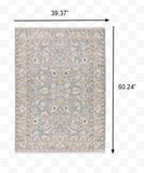 3' X 5' Blue Ivory Machine Woven Floral Oriental Indoor Area Rug - Homeroots - Flyclothing LLC