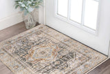 2' X 3' Grey Blue Machine Woven Medallion Indoor Area Rug - Homeroots - Flyclothing LLC
