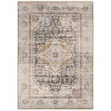 3' X 5' Grey Blue Machine Woven Medallion Indoor Area Rug - Homeroots - Flyclothing LLC