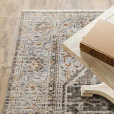 6' X 9' Grey Blue Machine Woven Medallion Indoor Area Rug - Homeroots - Flyclothing LLC