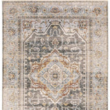 6' X 9' Grey Blue Machine Woven Medallion Indoor Area Rug - Homeroots - Flyclothing LLC