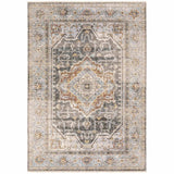 7' X 10' Grey Blue Machine Woven Medallion Indoor Area Rug - Homeroots - Flyclothing LLC