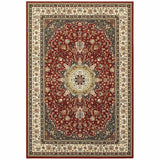 1' X 3' Red Ivory Machine Woven Oriental Indoor Area Rug - Homeroots - Flyclothing LLC