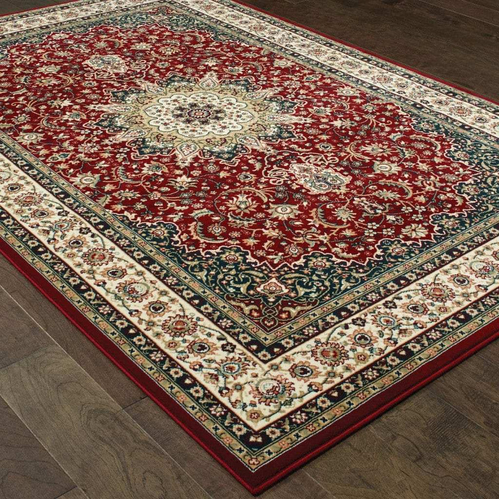 1' X 3' Red Ivory Machine Woven Oriental Indoor Area Rug - Homeroots - Flyclothing LLC