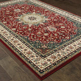 1' X 3' Red Ivory Machine Woven Oriental Indoor Area Rug - Homeroots - Flyclothing LLC