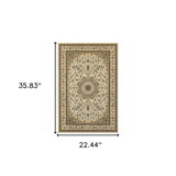 1' X 3' Ivory Beige Machine Woven Oriental Indoor Area Rug - Homeroots - Flyclothing LLC