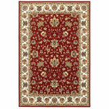 1' X 3' Red Ivory Machine Woven Floral Oriental Indoor Area Rug - Homeroots - Flyclothing LLC