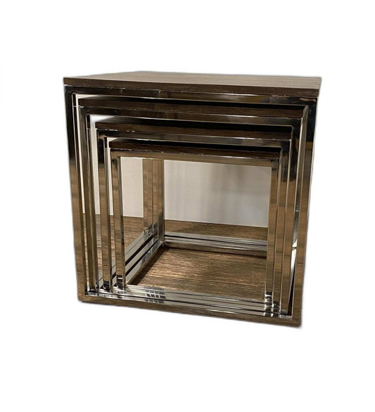 Set Of 4 Modern Rustic Nesting Accent Tables - Homeroots - Flyclothing LLC