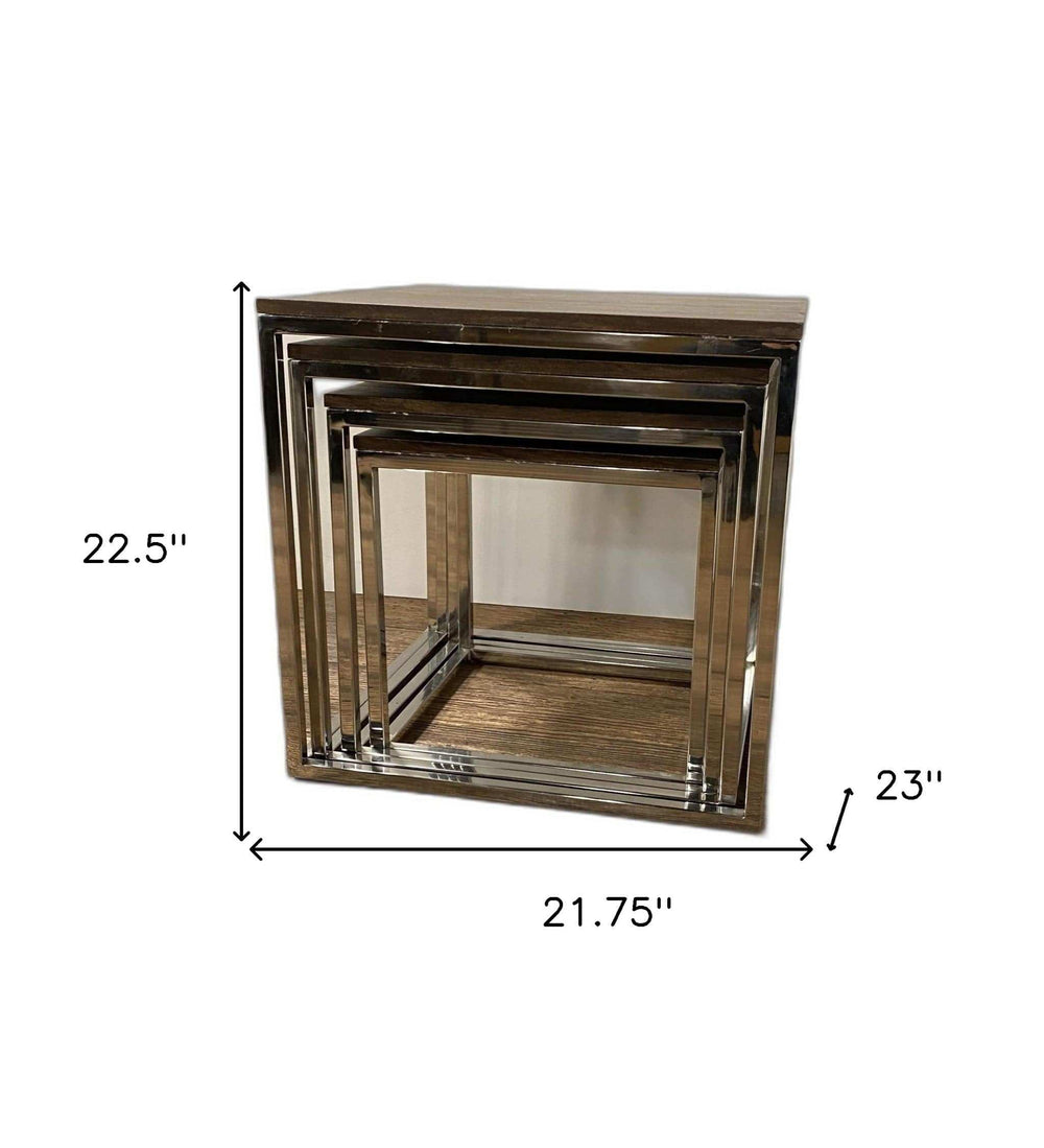 Set Of 4 Modern Rustic Nesting Accent Tables - Homeroots - Flyclothing LLC