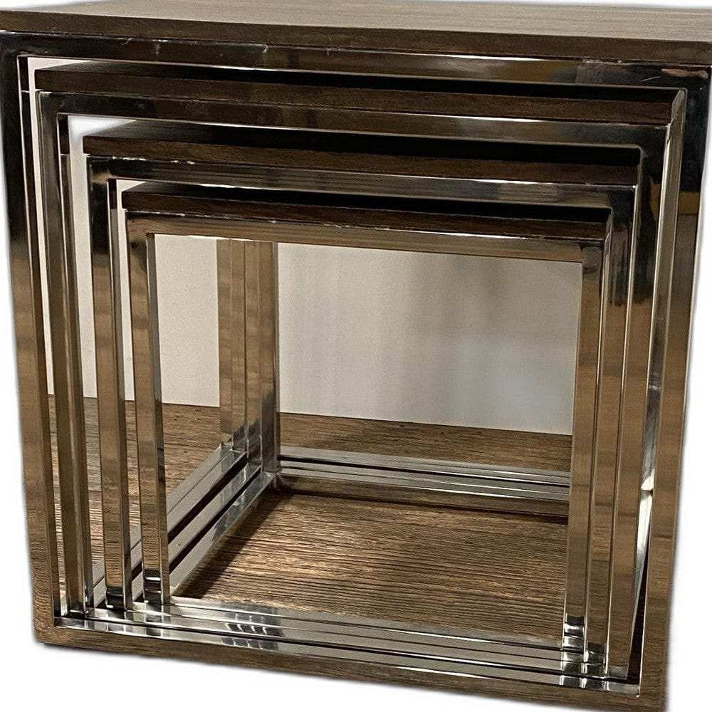 Set Of 4 Modern Rustic Nesting Accent Tables - Homeroots - Flyclothing LLC