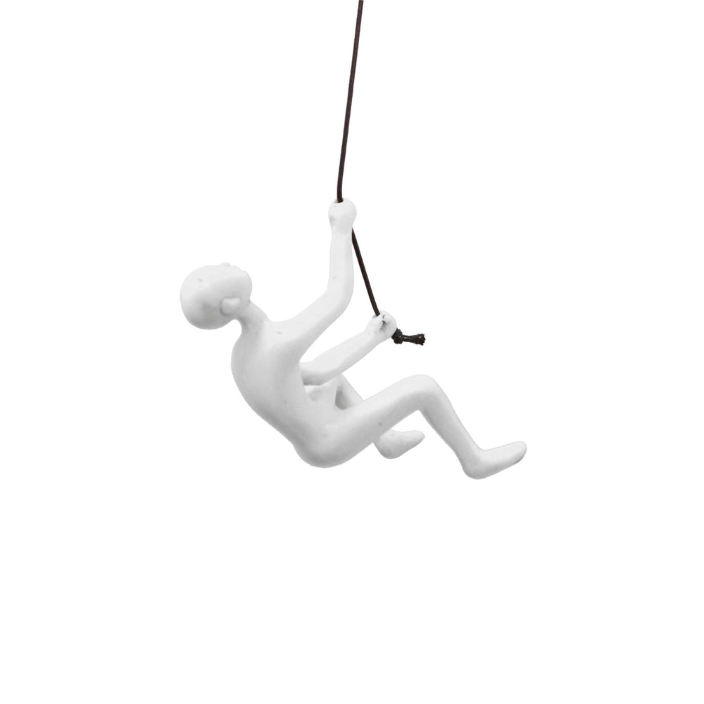 6" White Unique Resin Climbing Man With Rope Wall Art - Homeroots - Flyclothing LLC